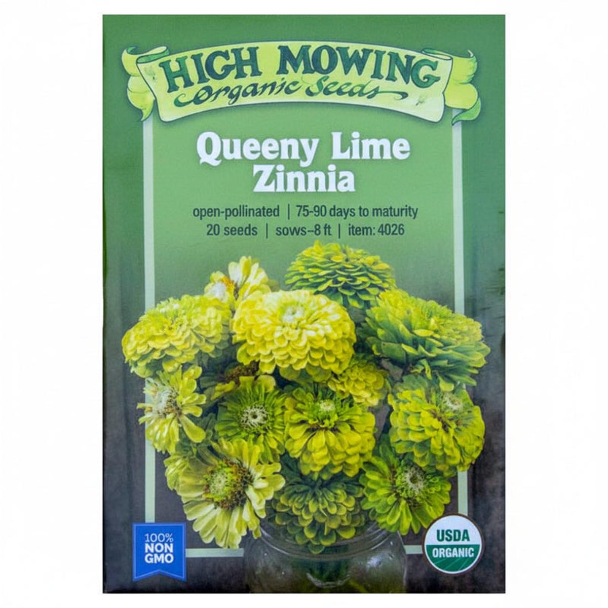 Queeny Lime Zinnia Seeds (Organic)