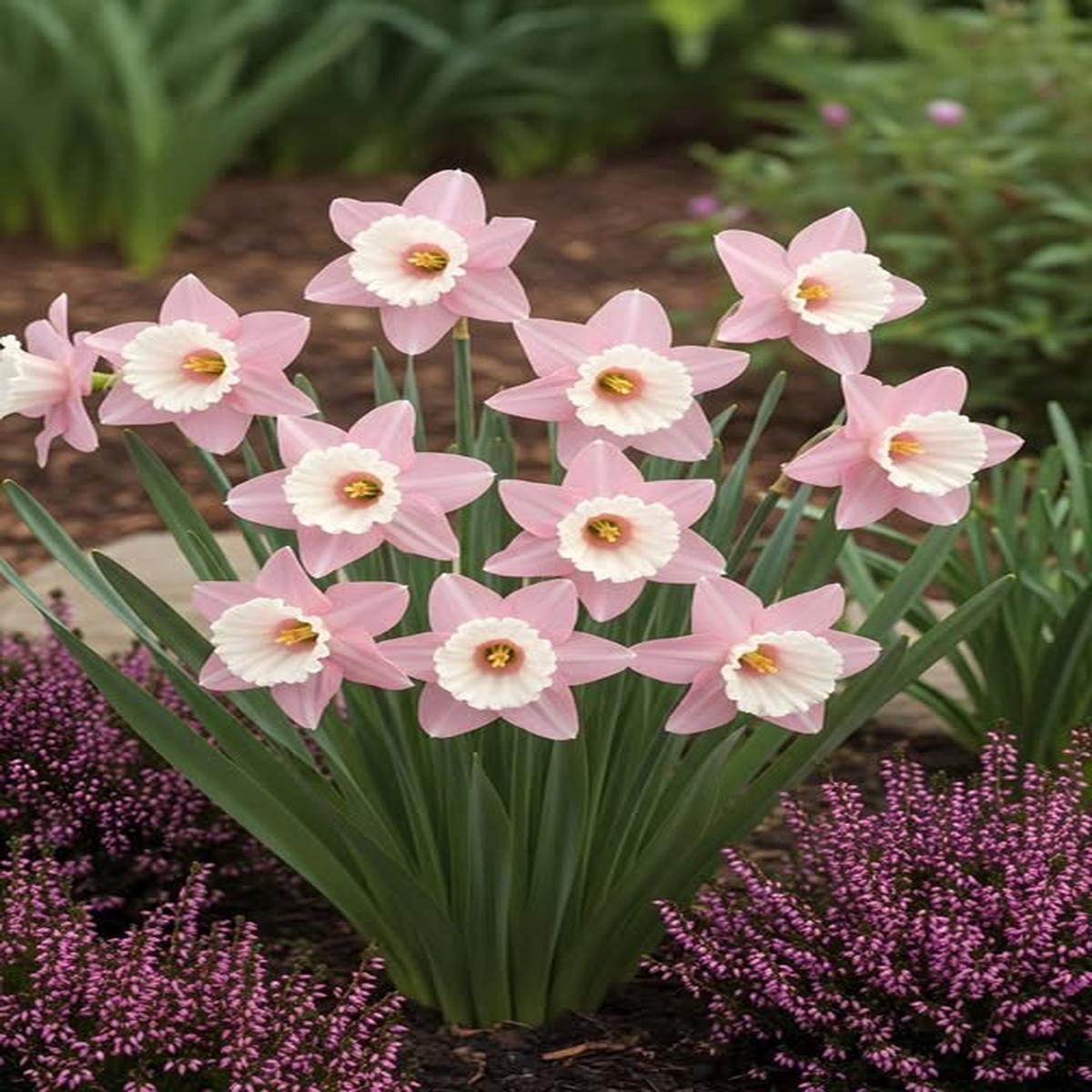 Baby Pink White Daffodil Flower Seeds for Planting Heirloom Non-GMO Organic Garden Seeds Shade Tolerant, High Germination