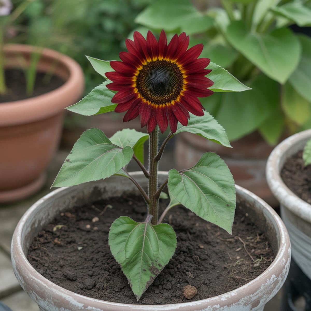 Maroon Sunflower Seeds for Planting Grow Vibrant Flowers.