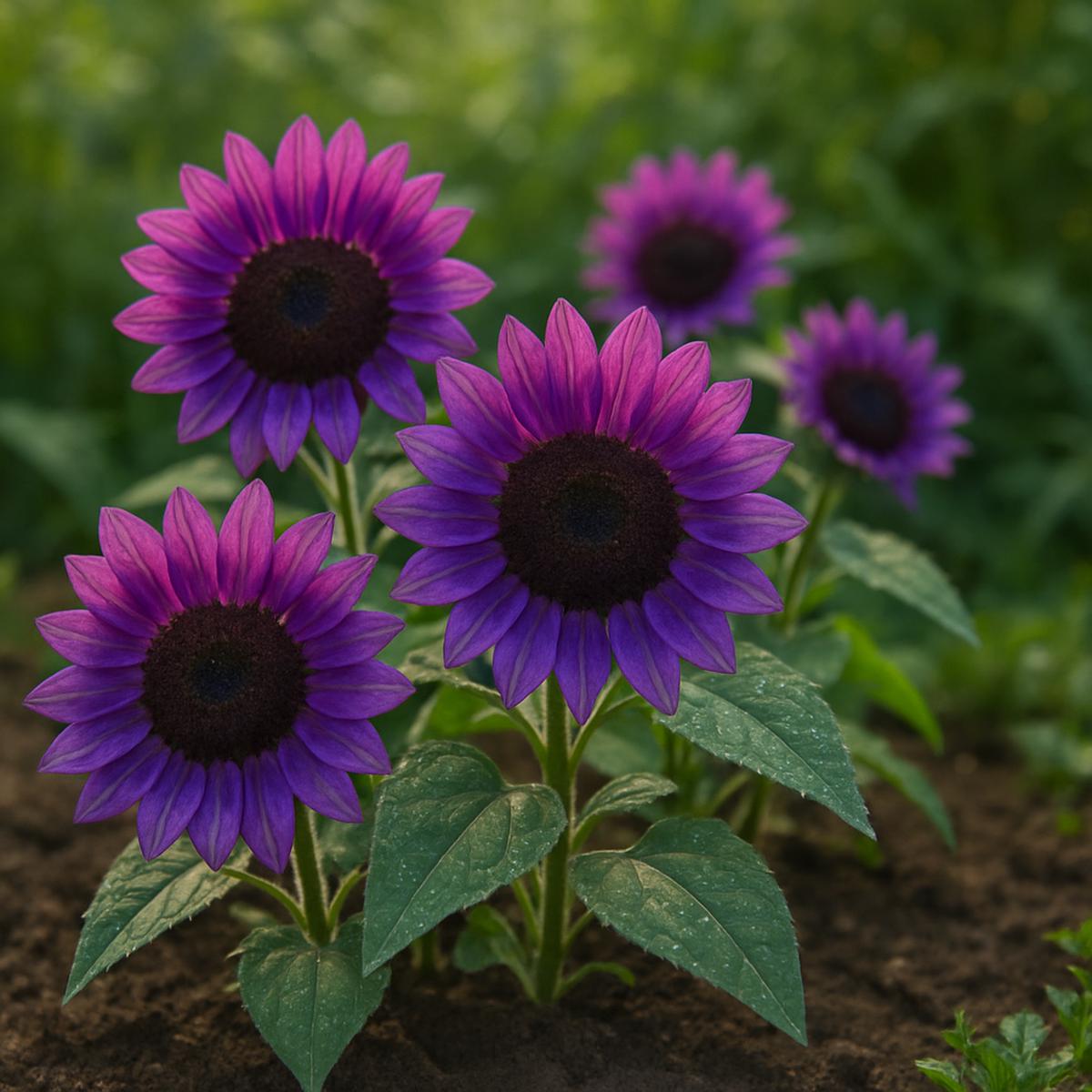 Violet Mini Sunflower Seeds for Planting Heirloom, Non-GMO, High Germination Dwarf Garden Blooms for Pots & Borders