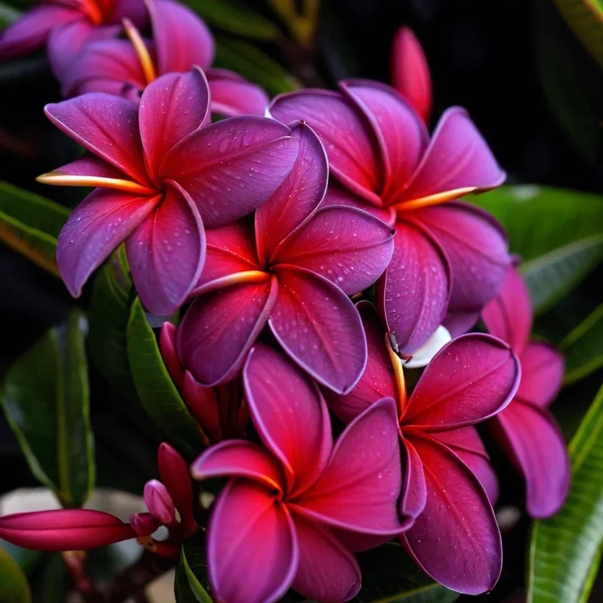 5 Black Purple Plumeria Flower Seeds - Hawaiian Perennial Bloom