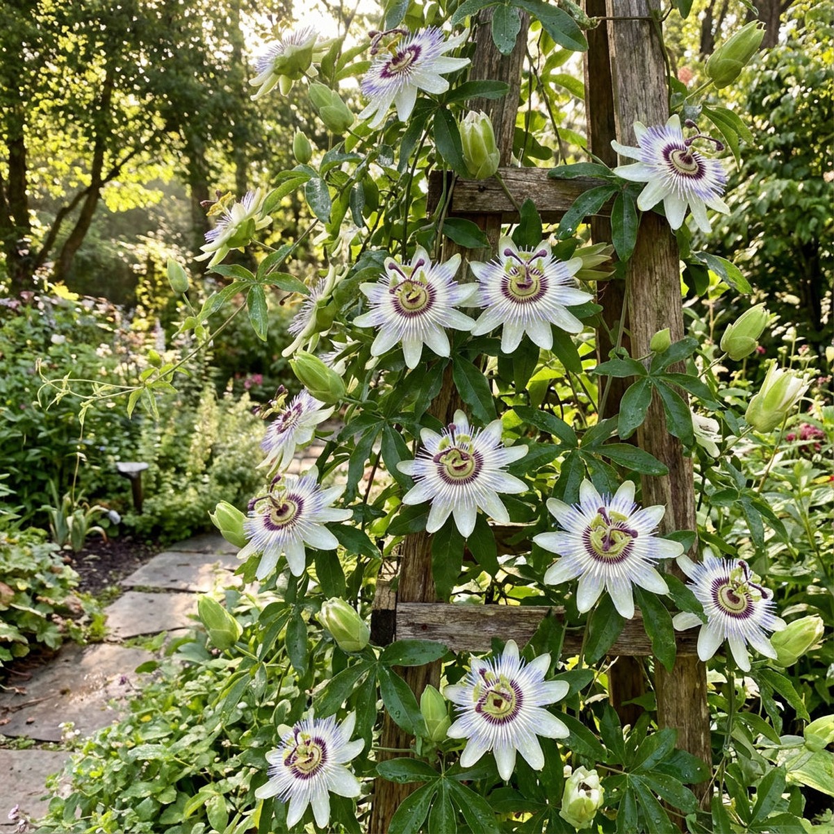White Passiflora Flower Seeds for Planting Ideal for Graceful Garden Blooms