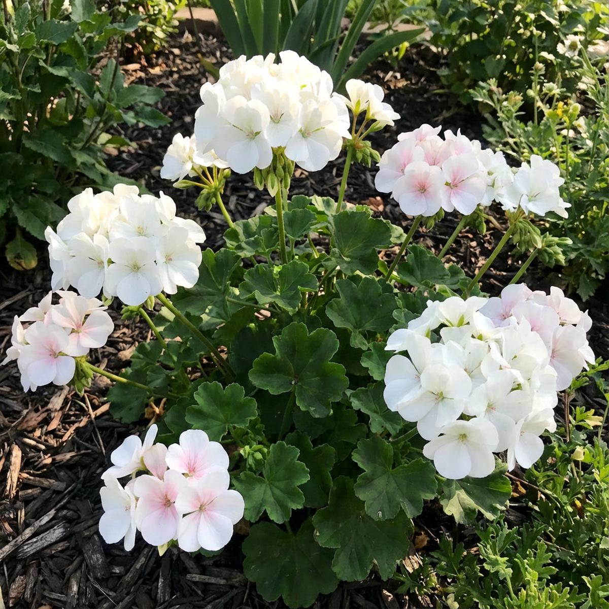 White Mix Geranium Seeds - Pelargonium Peltatum for Easy Planting