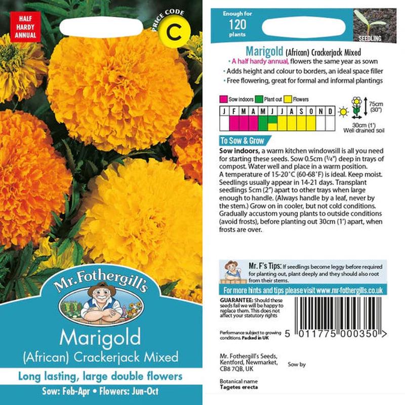 Mr Fothergills Marigold (African) Crackerjack Mixed Seeds