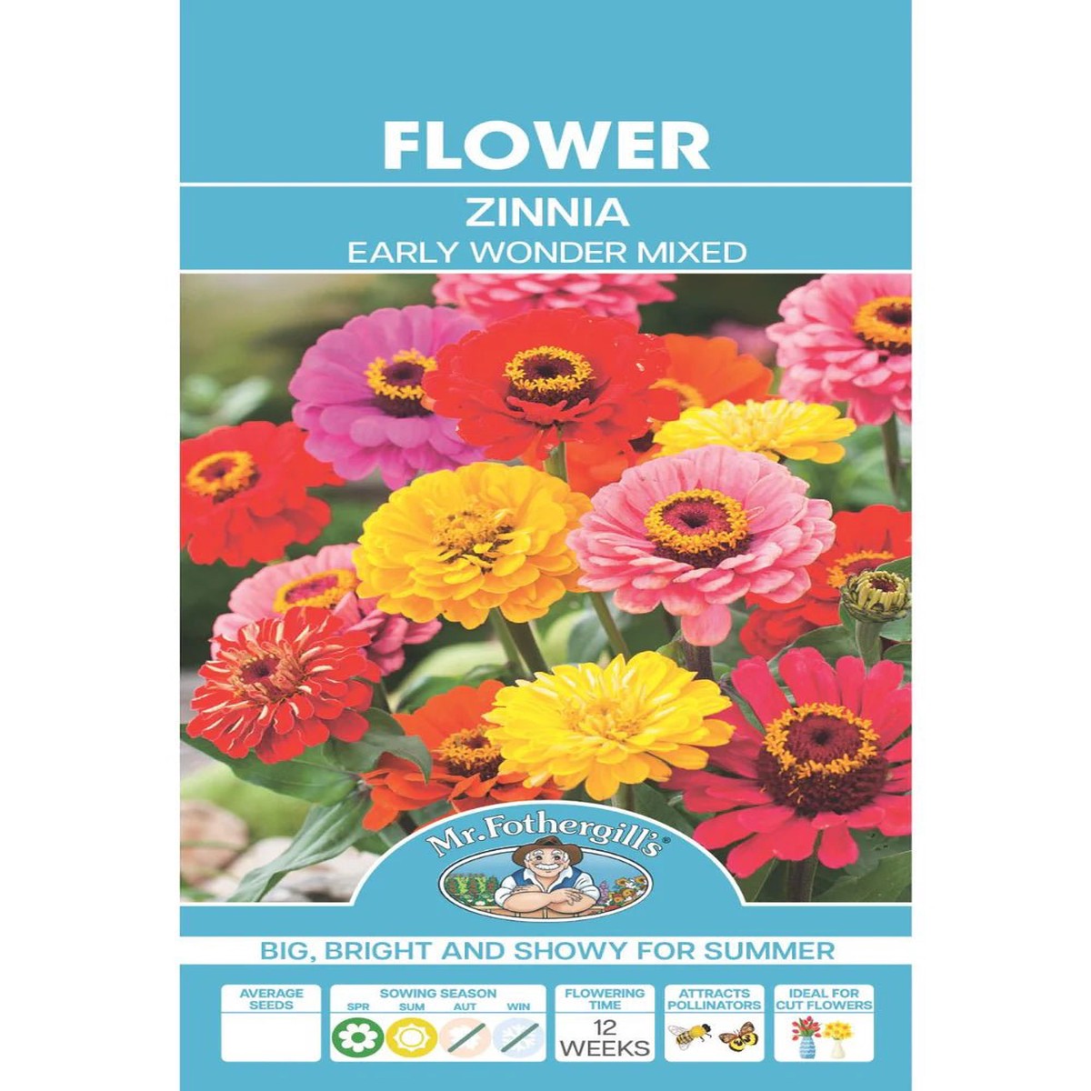 Mr Fothergills Zinnia Early Wonder Mixed