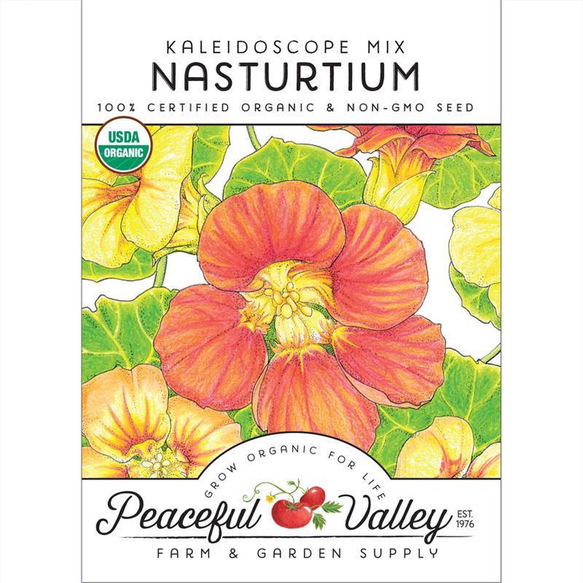 Kaleidoscope Mix Nasturtium Seeds (Organic) - Pack