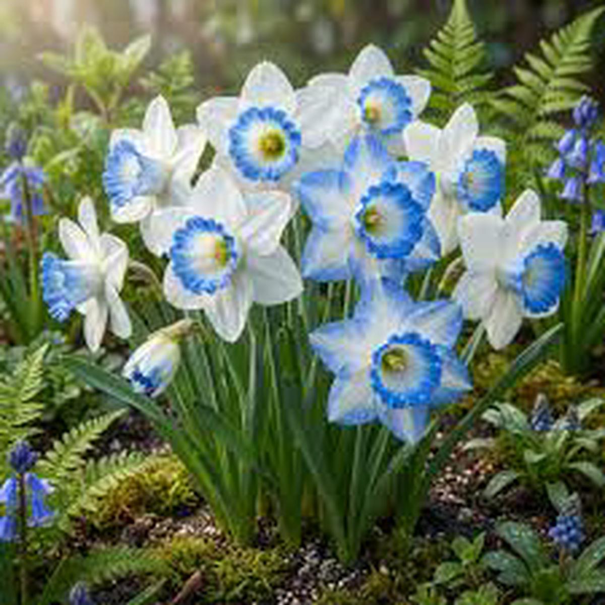 Blue and White Daffodils Flower Seeds for Planting