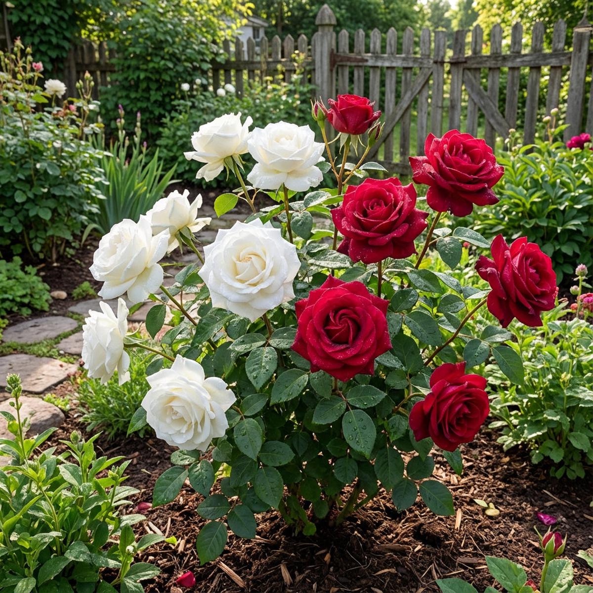 White and Red Rose Seeds for Planting - Experience Beautiful Contrasting Blooms