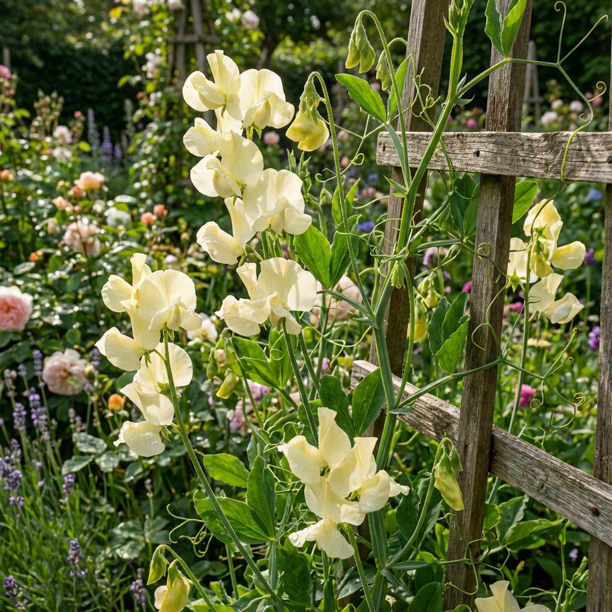 Sweet Pea Flower Seeds Planting Light Yellow