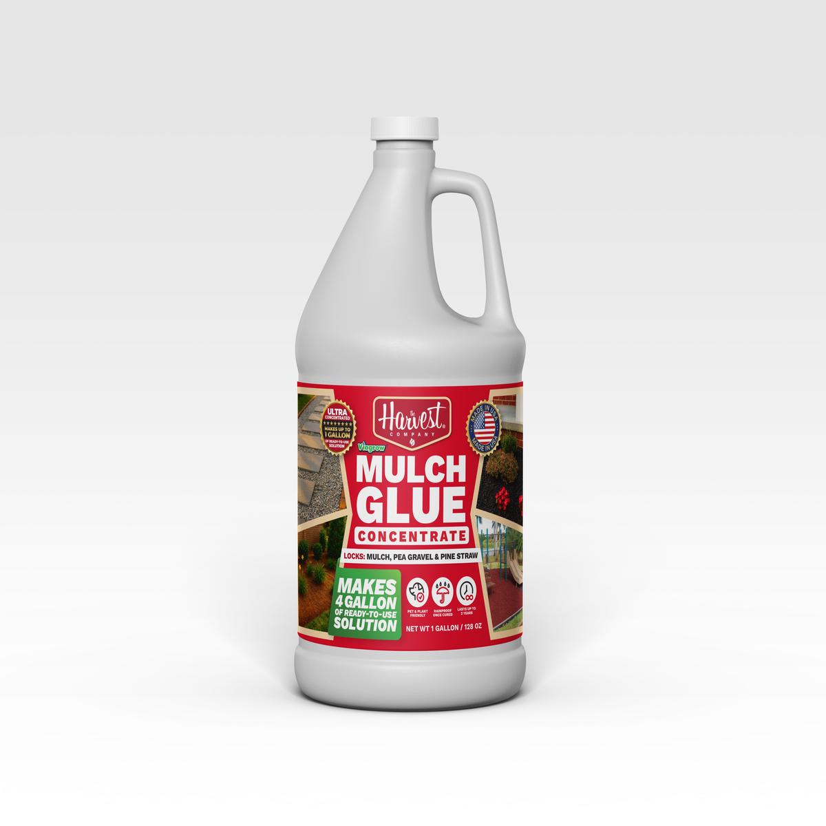 Mulch Glue 1 Gal / 128 OZ: Makes 4 Gal / Covers Approx. 500 Sq. Ft.