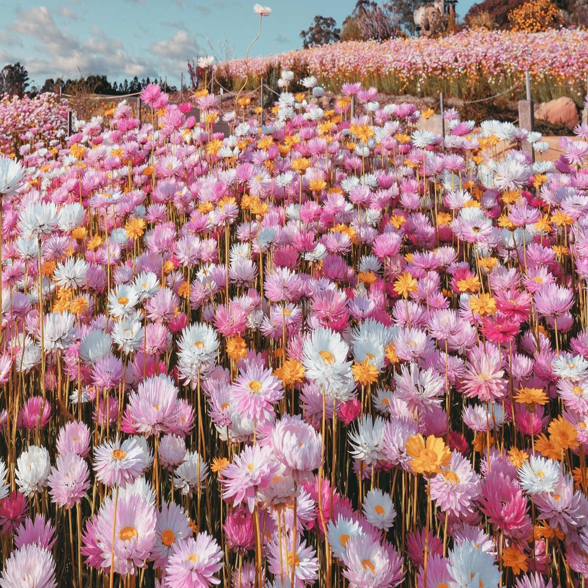 100 MIXED DOUBLE ACROCLINIUM Paper Daisy Helipterum Roseum Rhodanthe Flower Seeds