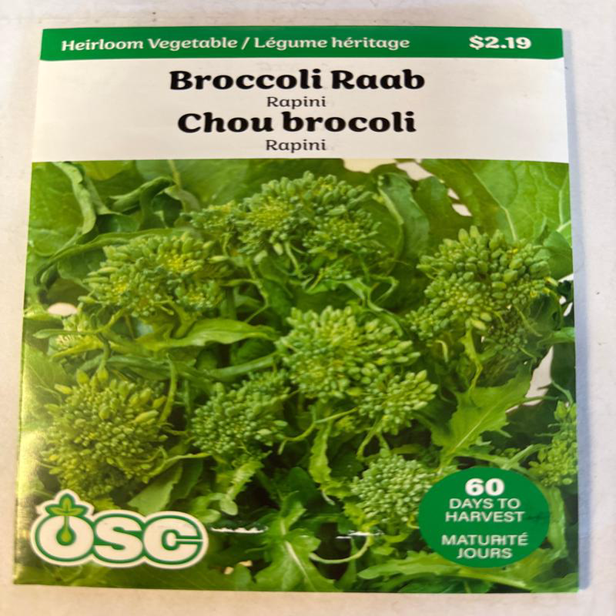 Broccoli Raab Seed Packets 8211 Rapini or Spring Raab
