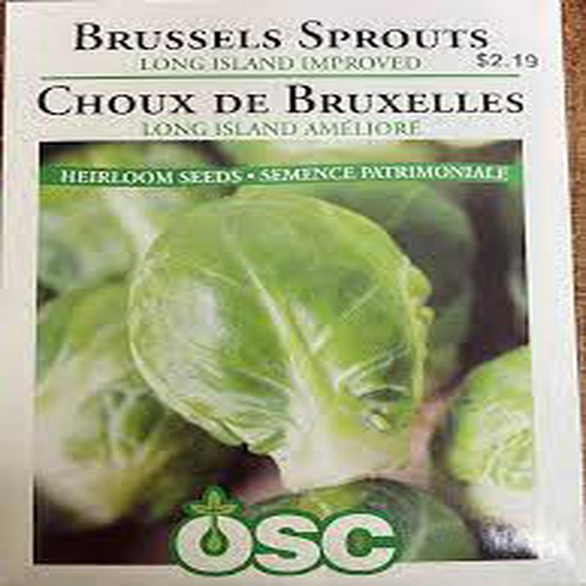 Brussel Sprout Seed Packets Long Island Improved