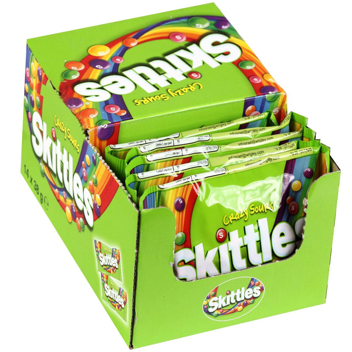 Skittles Candy - Crazy Sours - 1.35 oz - 14CT Box