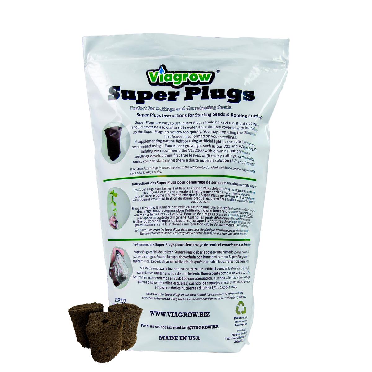100pc Super Plug Seed Starters Brown Indoor/Outdoor Growing Medium with Biodegradable Design 12-Case