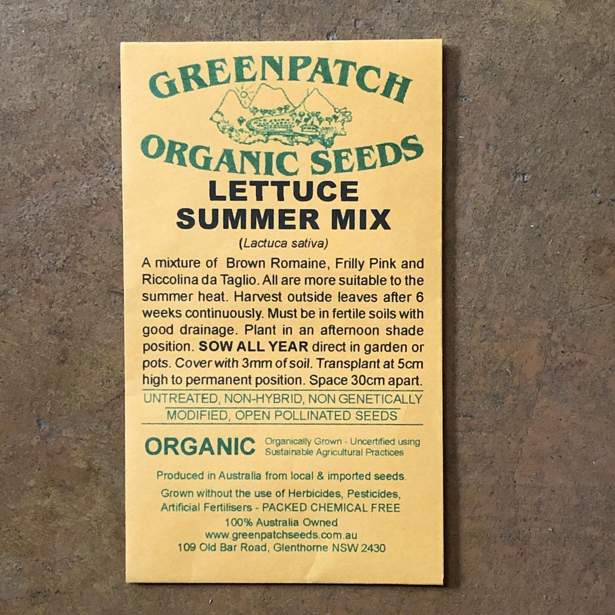 Lettuce 'Summer Mix' Greenpatch Seeds