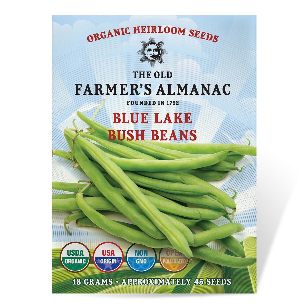 The Old Farmer's Almanac Heirloom Blue Lake Bush Bean Seeds - USDA Organic