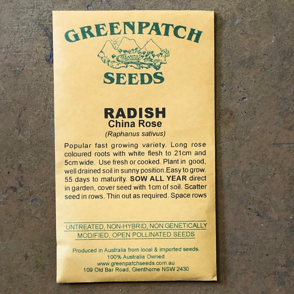 Radish 'China Rose' Greenpatch Seeds