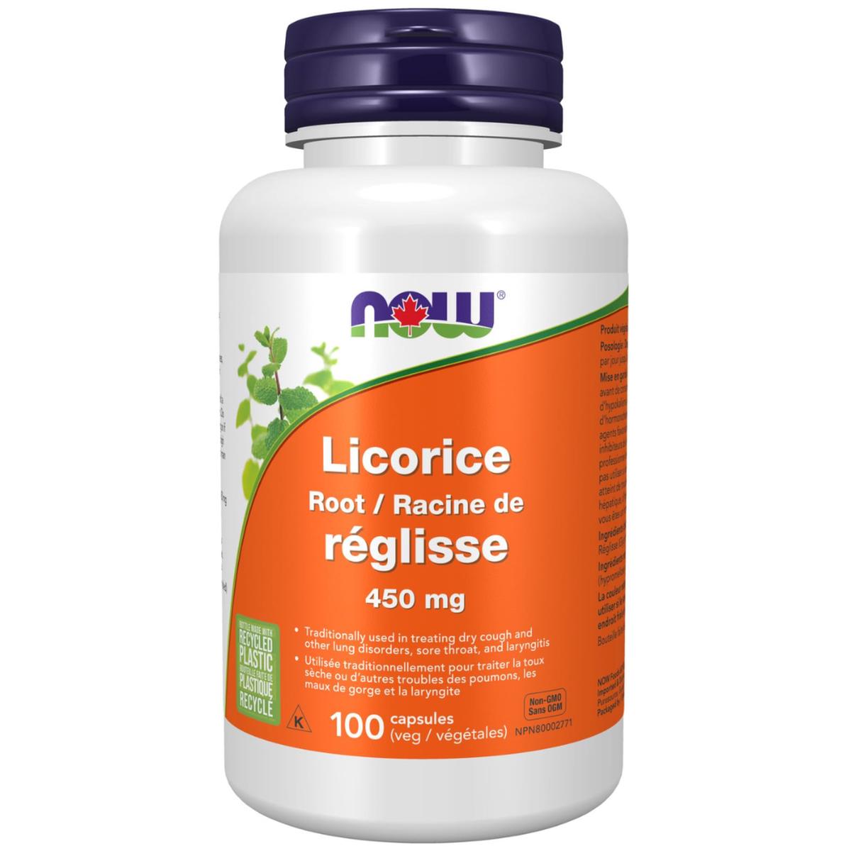 Now Licorice Root 450mg 100 Cap