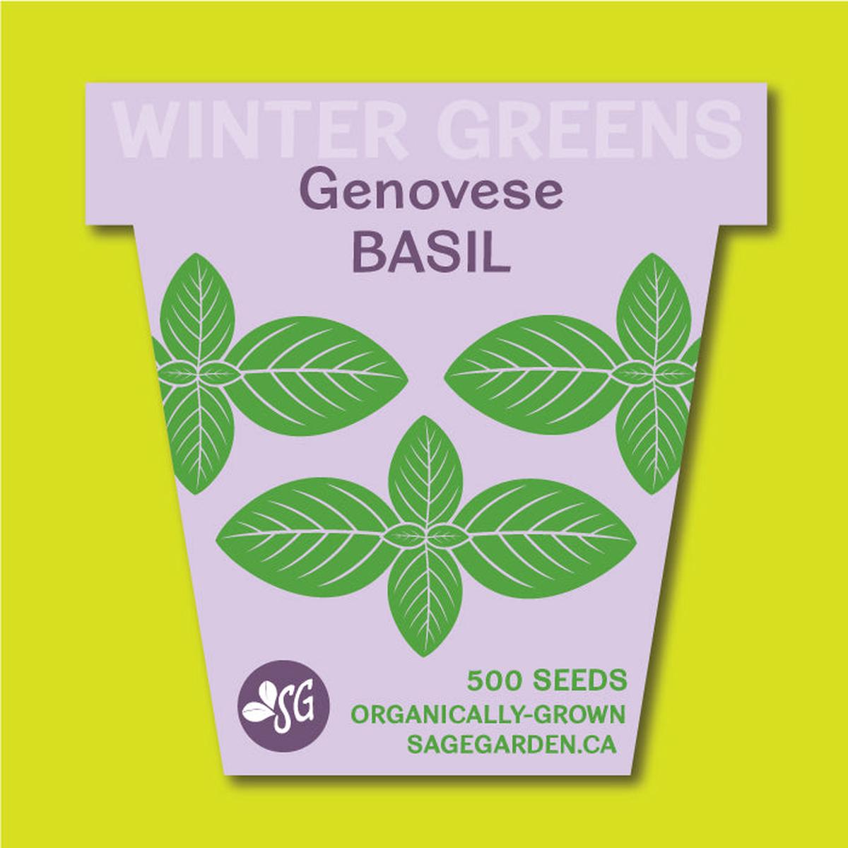 Winter Greens Seeds - Basil, Genovese