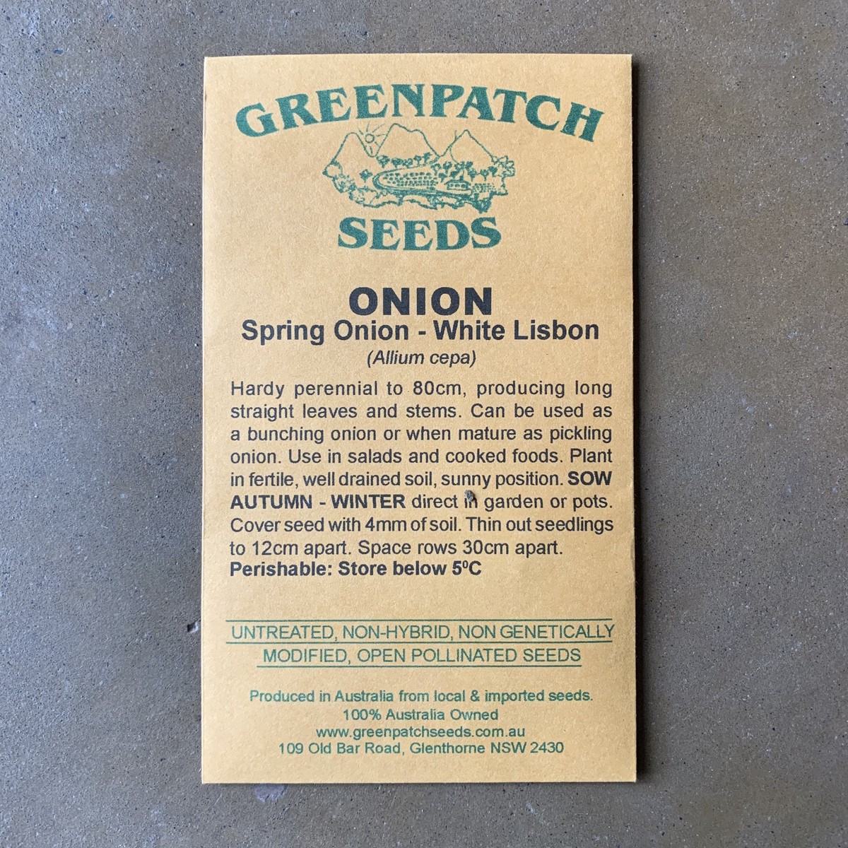 Spring Onion 'White Lisbon' Greenpatch Seeds
