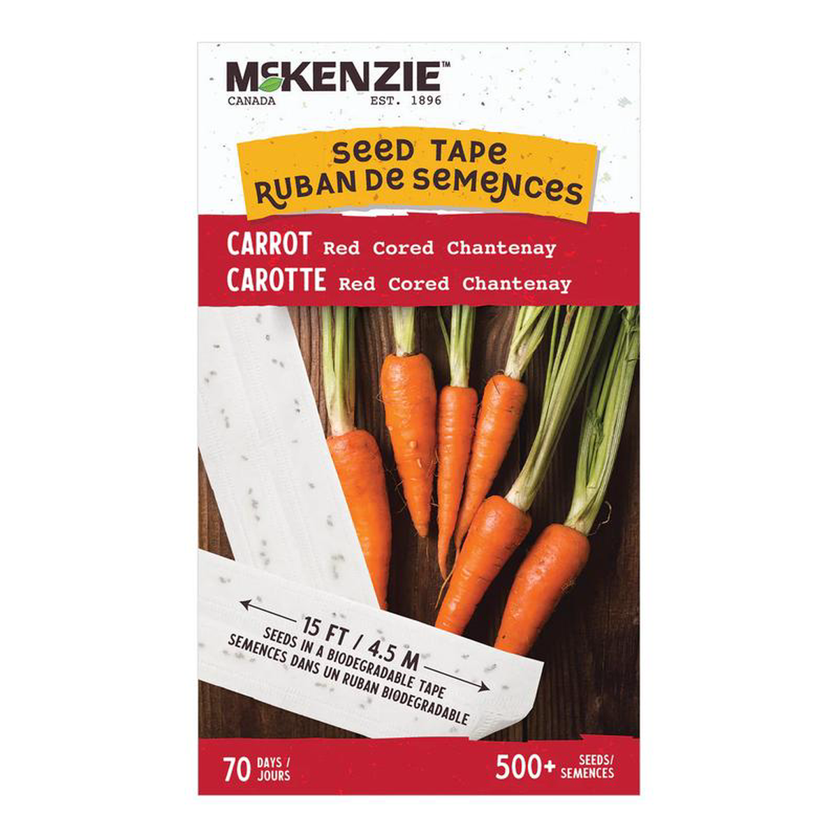 Carrot Red Cored Chantenay Seed Tape 8211 McKenzie Seeds