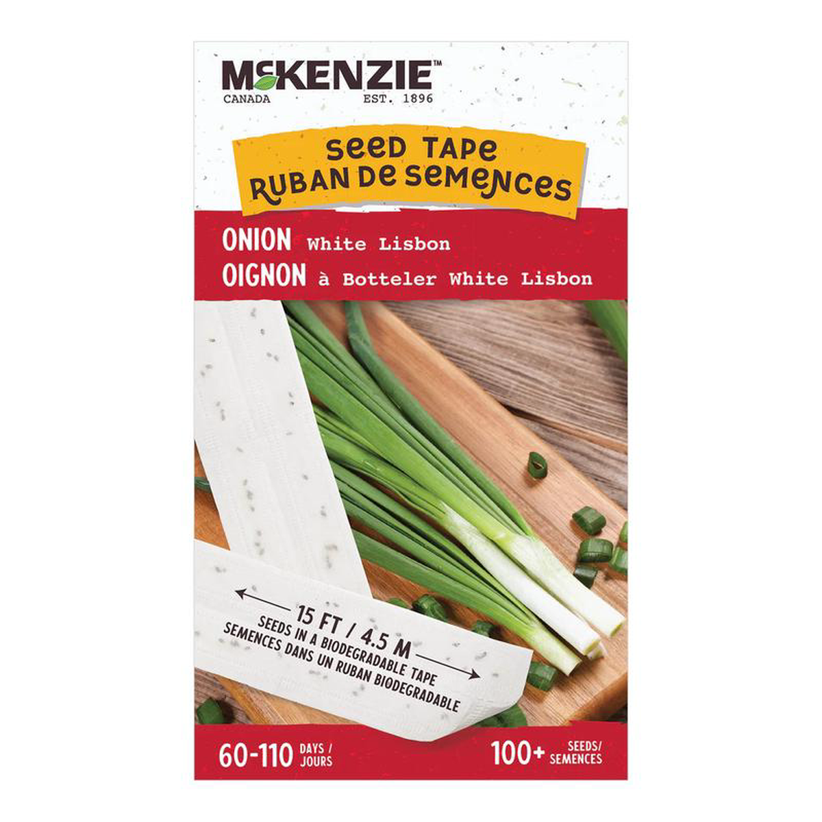 Onion White Lisbon Bunching Seed Tape 8211 McKenzie Seeds