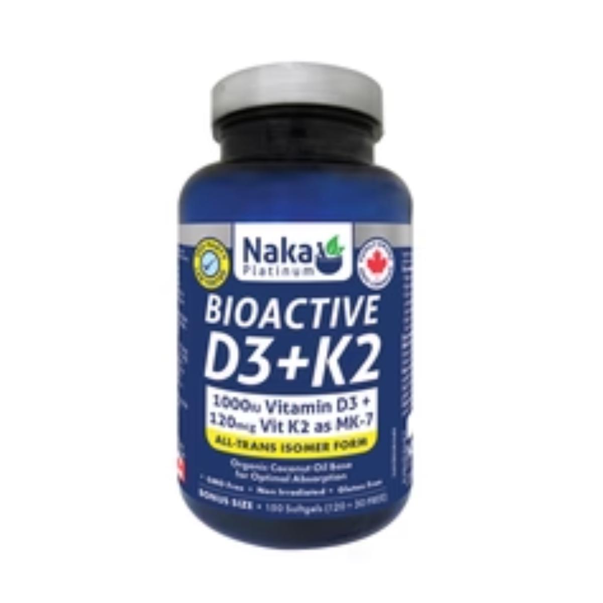 Naka Vitamin D3+K2 1000IU 150softgels