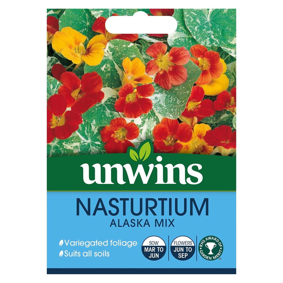 Nasturtium Alaska Mix Garden Flower Seeds