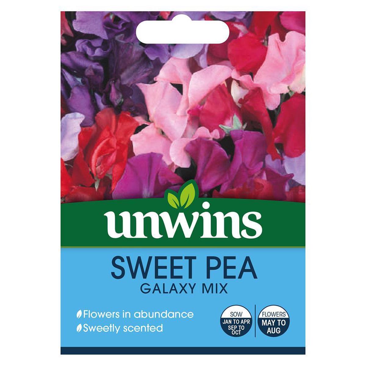 Unwins Beautiful Blooms Sweet Pea Galaxy Mixed Seeds
