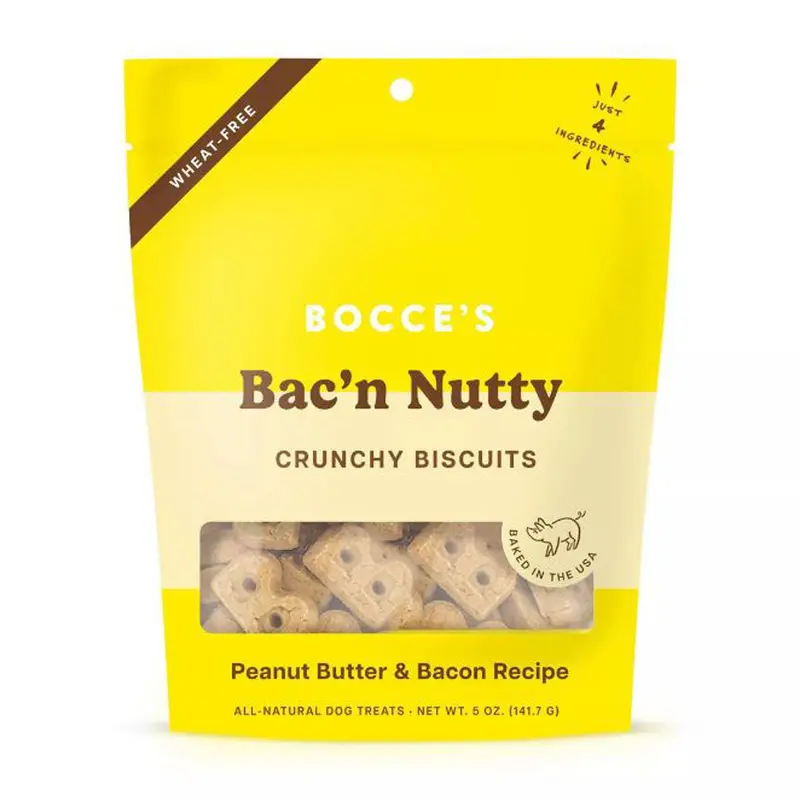 Bocce's Bakery, Bacon & Peanut Butter Biscuits, 5 oz.