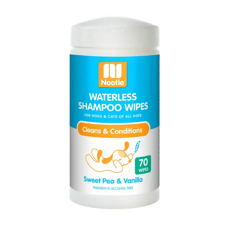Nootie Waterless Shampoo Wipes, Sweet Pea & Vanilla 70 Count