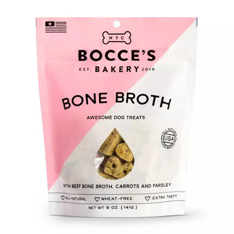 Bocce's Bakery, Beef Bone Broth & Carrots Treats, 5 oz.