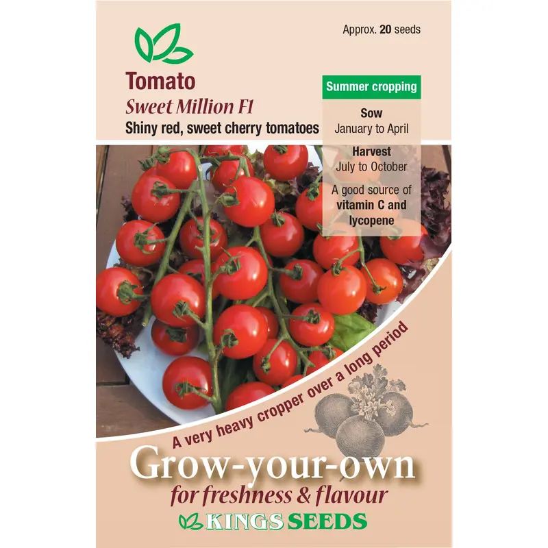 Kings Seeds Tomato Sweet Million F1 Hybrid 20 Seeds