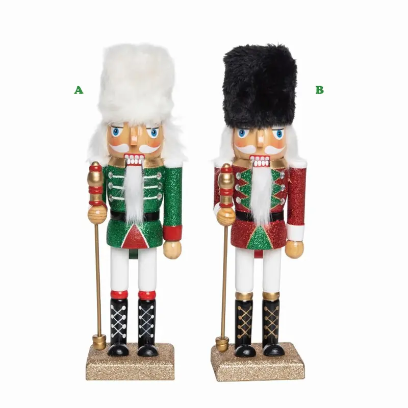 Transpac, Fuzzy Hat Nutcracker Figure, Assorted and Sold Separately