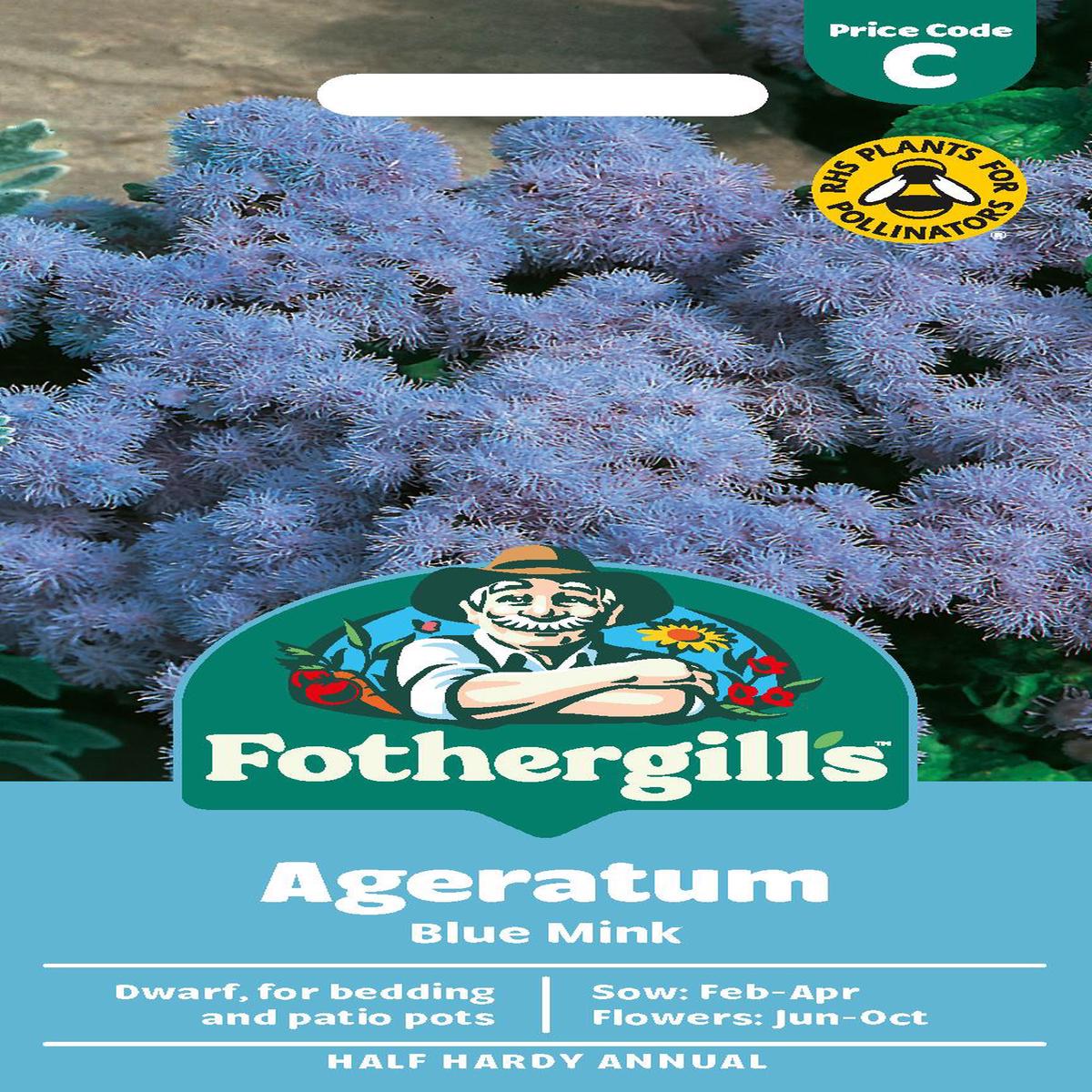Fothergills Ageratum Blue Mink Seeds