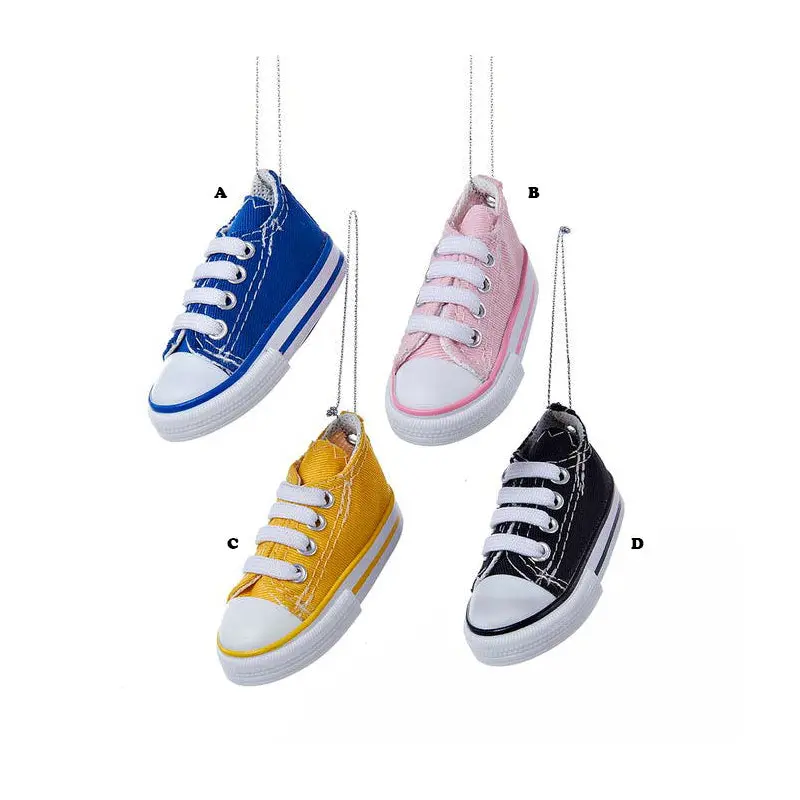 Kurt Adler Sneaker Ornament, 4 Assorted Sold Individually, 3.3"