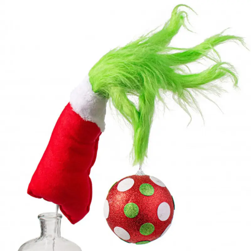 Liberty Floral, Green Monster Furry Hand Ornament Pick