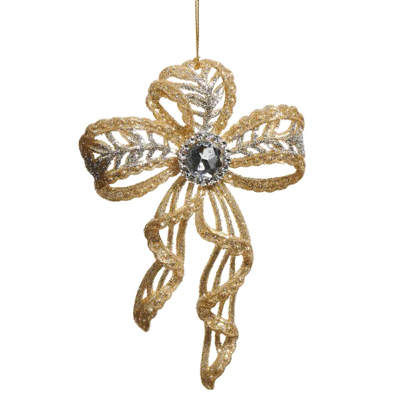 6" Sparkly Bow Ornament