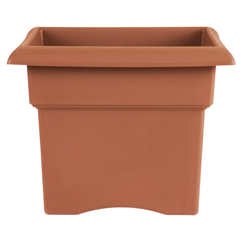 Bloem Veranda Square Plastic Planter, Terra Cotta, 18 in.