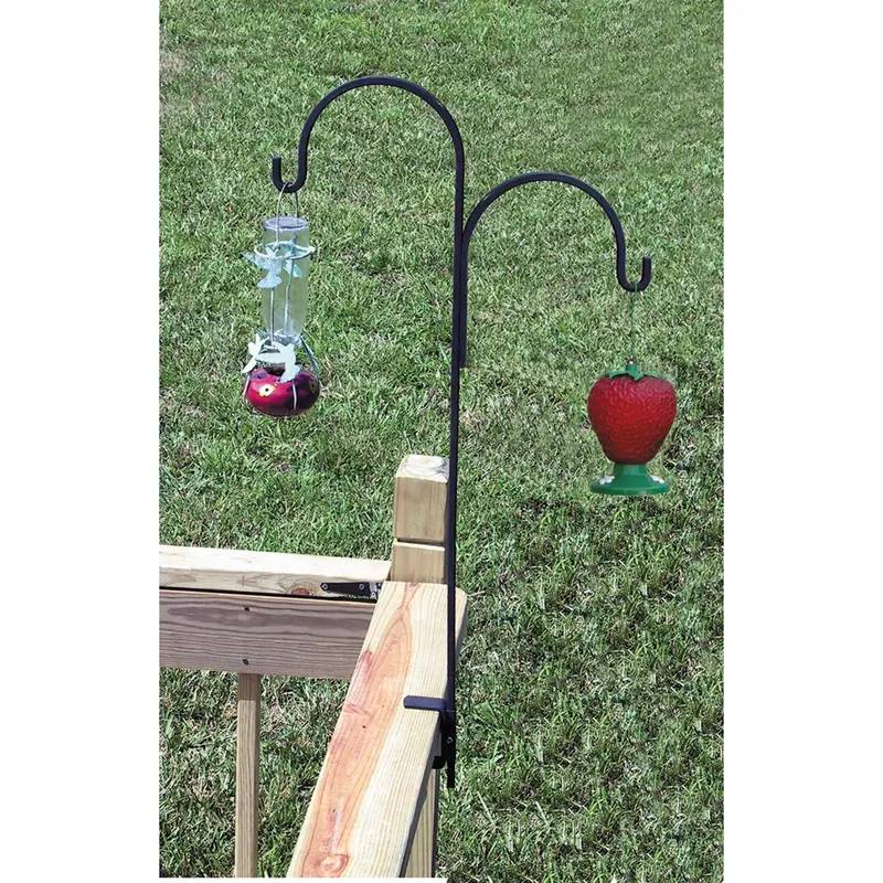 Border Concepts Double Bird Feeder Deck Hook, Black
