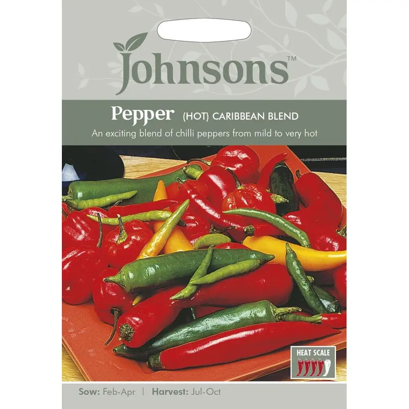 Johnsons Pepper (Hot) Caribbean Blend 30 Seeds