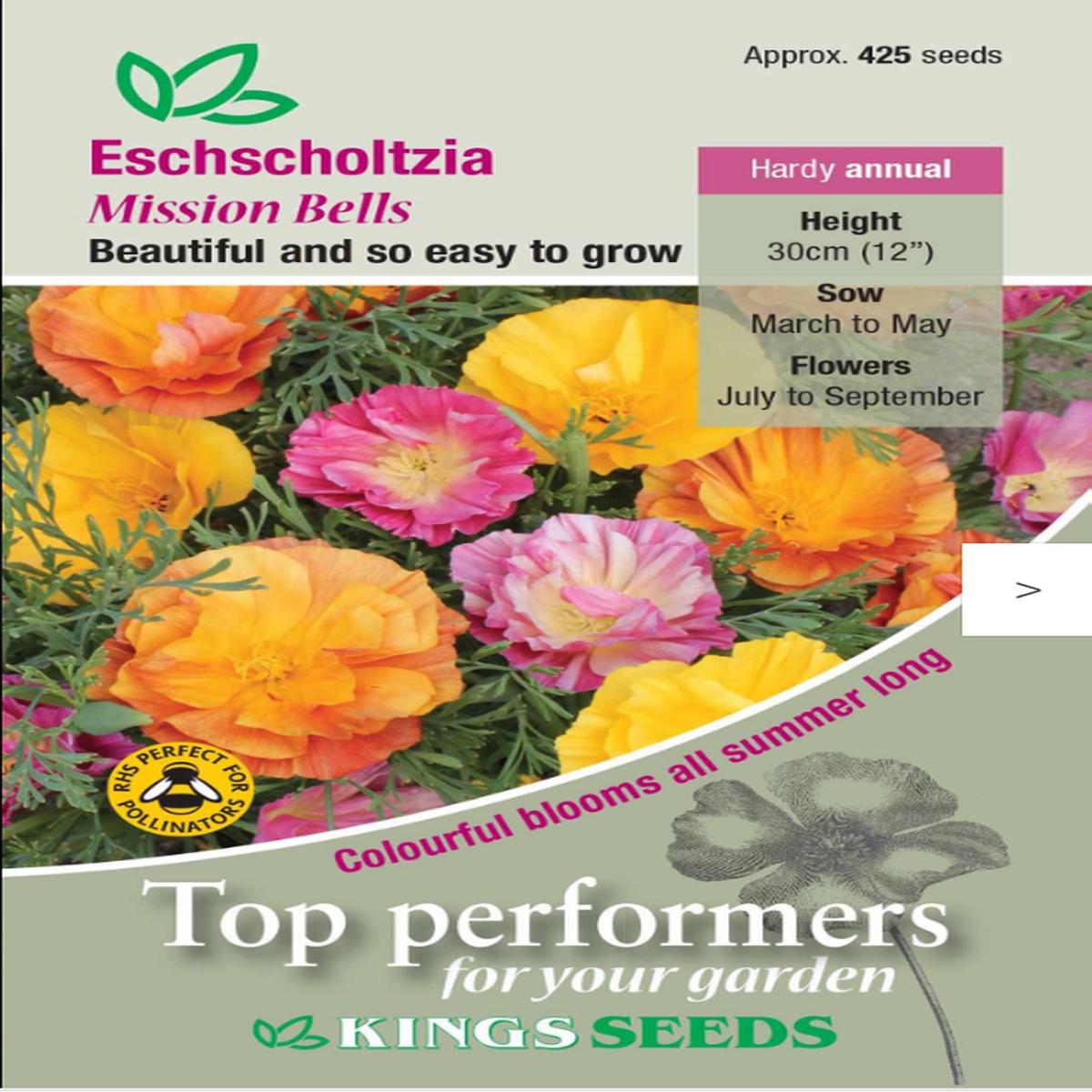 Kings Seeds Eschscholtzia Mission Bells 425 Seeds