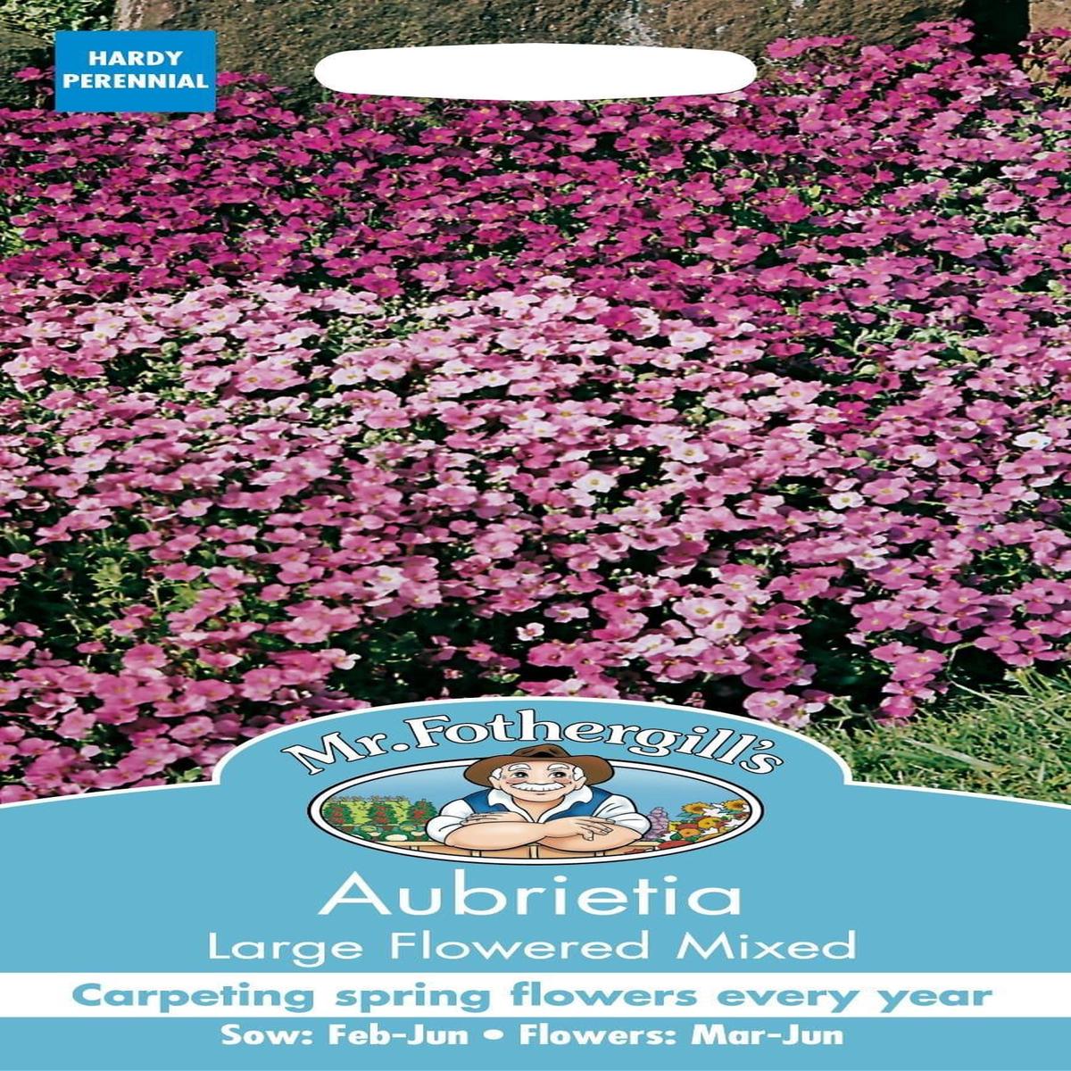 Mr Fothergills Aubrieta Large Flowered Mixed 400 Seeds