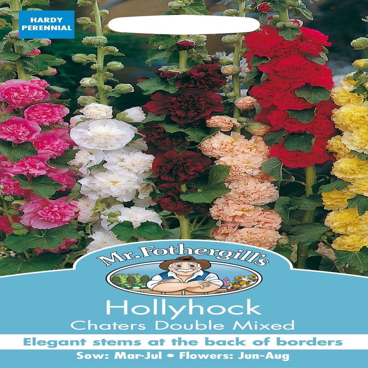 Mr Fothergills Hollyhock Chaters Double Mixed 50 Seeds