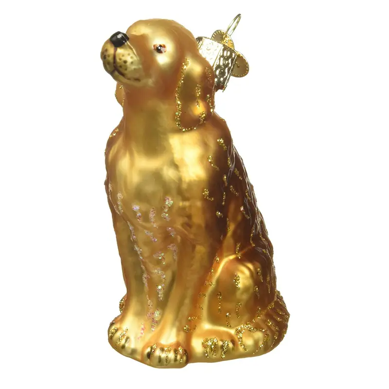 Old World Christmas Sitting Golden Retriever Ornament