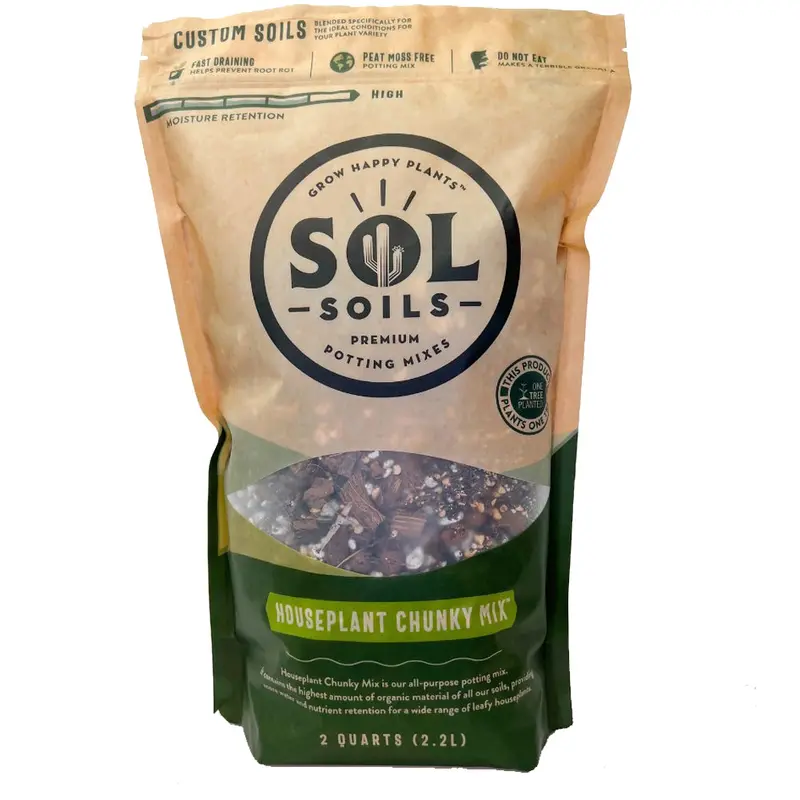 Sol Soils, Houseplant Chunky Mix, 2 Qt
