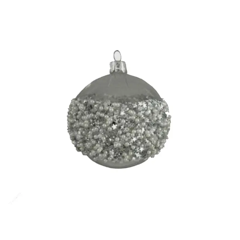 Transpac, 100MM Glass Ball, Clear/Silver