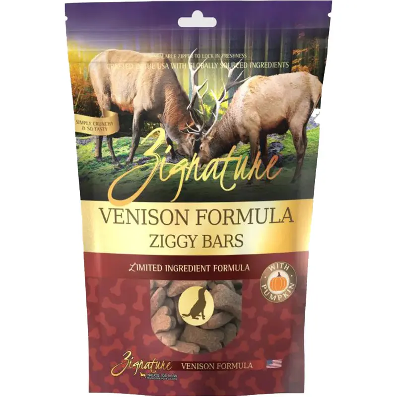 Zignature, Ziggy Bar, Ground Fed Venison, 12 oz.