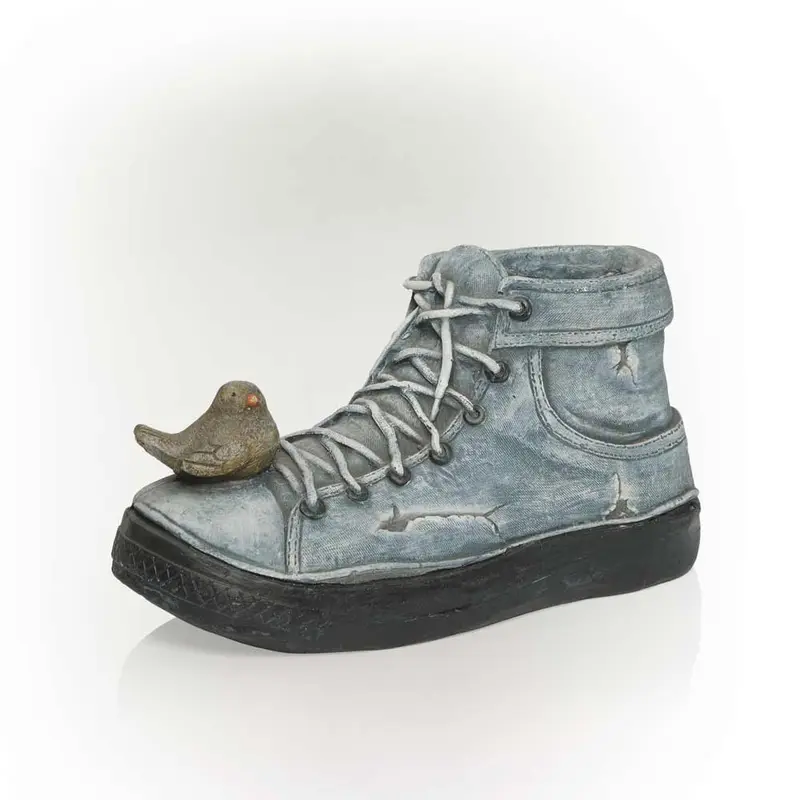 Alpine, Denim Shoe Pot Planter